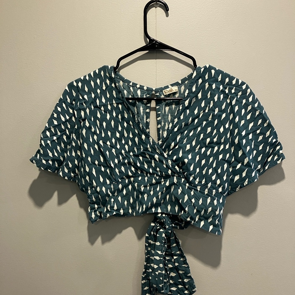 Khush Clothing Teal Wrap Top